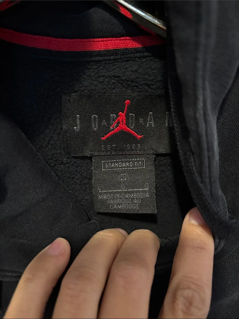 Jordan Men's Black Hoodie with White Jumpman Logo